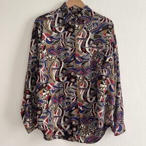 Reunion Geometric Long Sleeve Button-Up Shirt